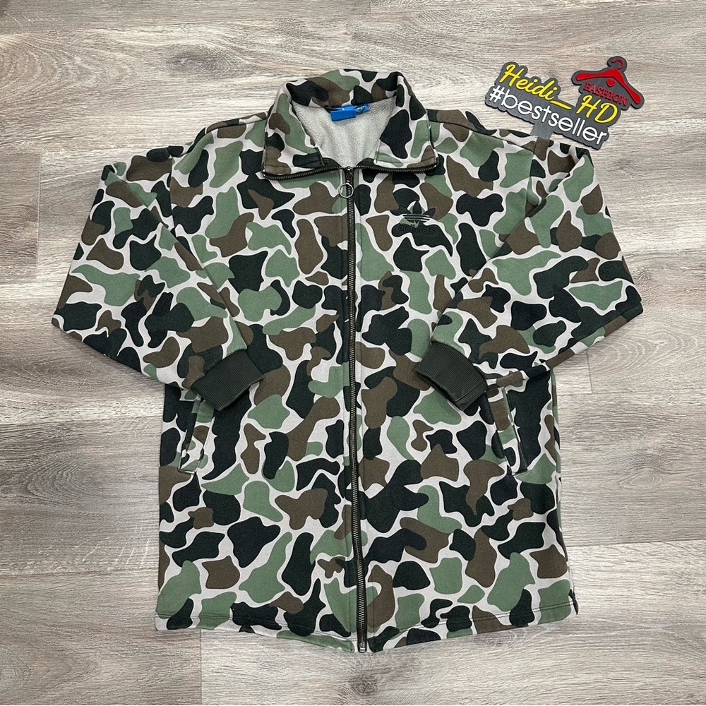 Adidas Green and Brown Camouflage Jacket